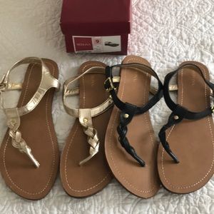 Merona sandals gold and black